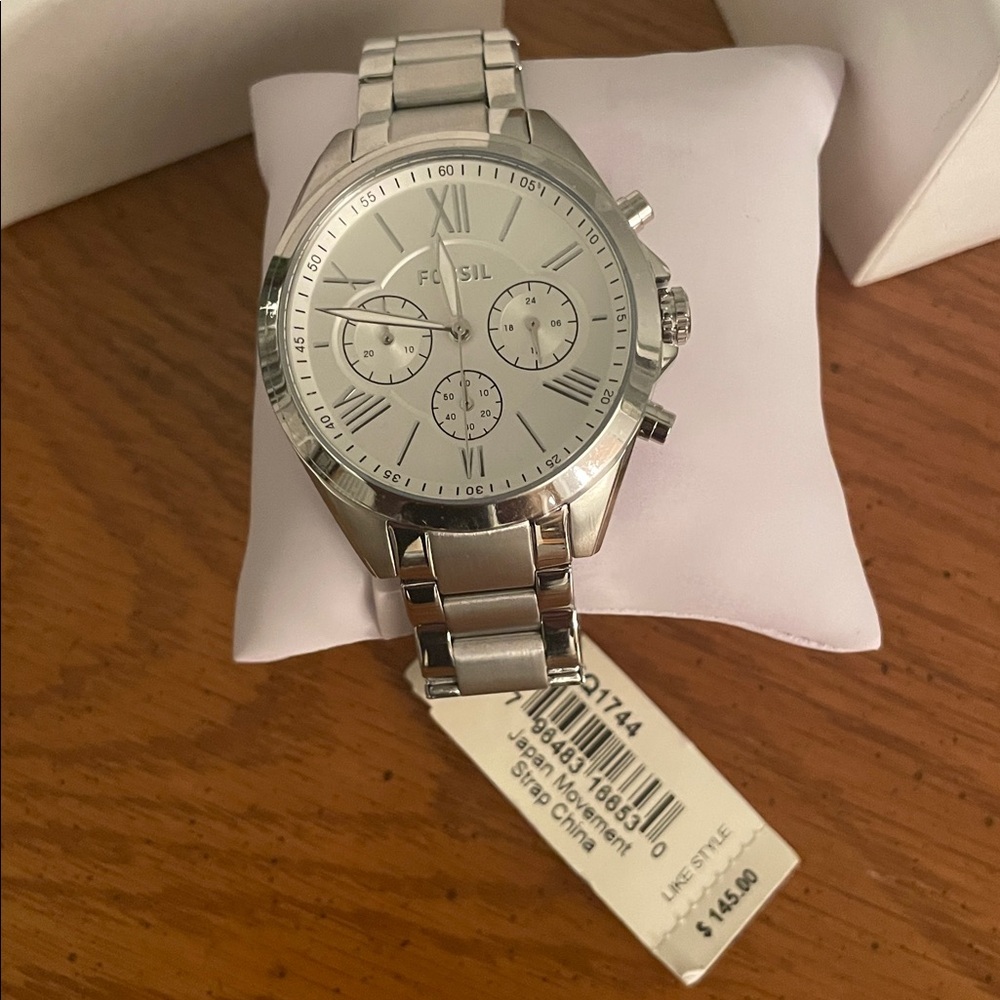Fossil Silver/White Chronograph Men's Watch